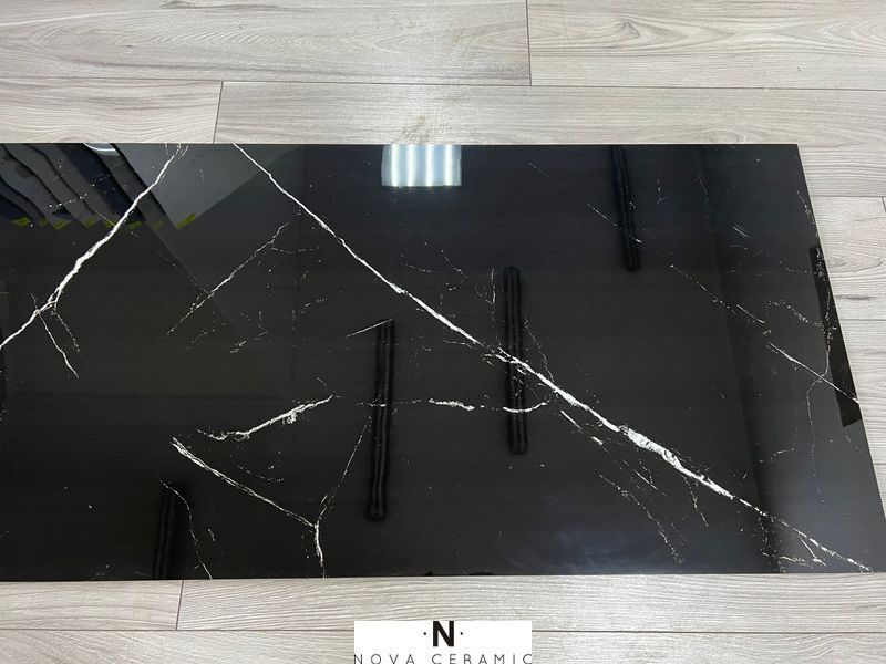 Керамограніт 120х60 Marqvina Black HIGH GLOSSY 2022 фото