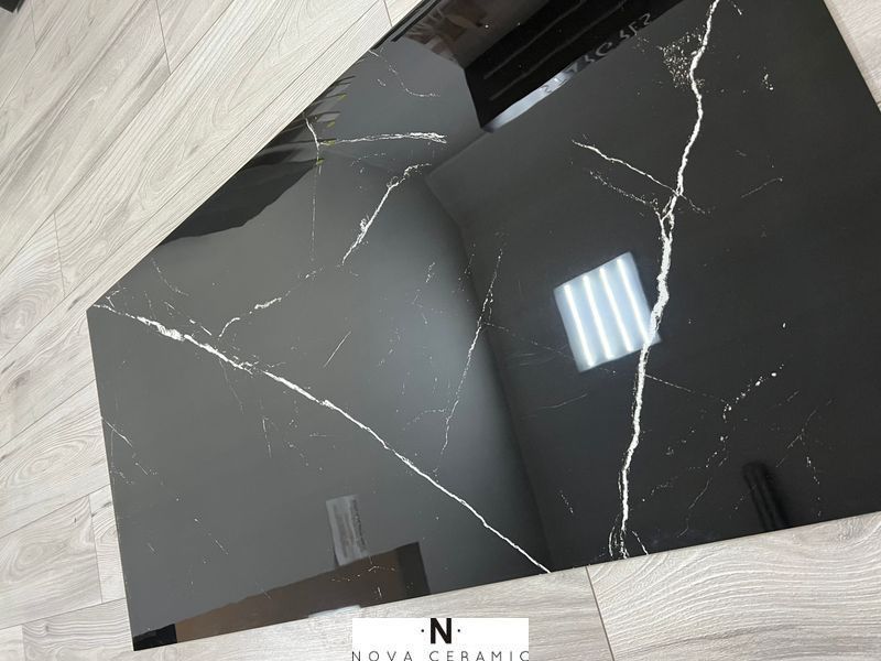 Керамограніт 120х60 Marqvina Black HIGH GLOSSY 2022 фото