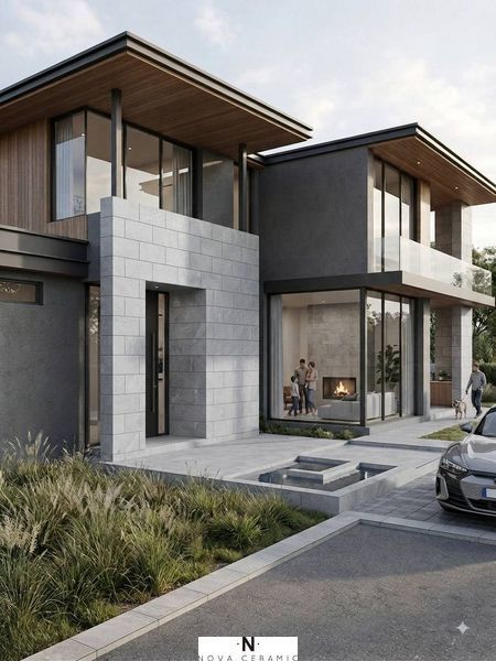 Плитка Грубка та Фасад LINE LIGHT GREY 2037 фото